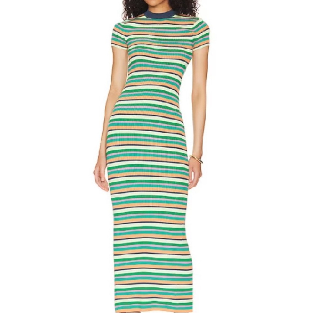 ISO: L'academie Besim Striped Midi Knit Dress
